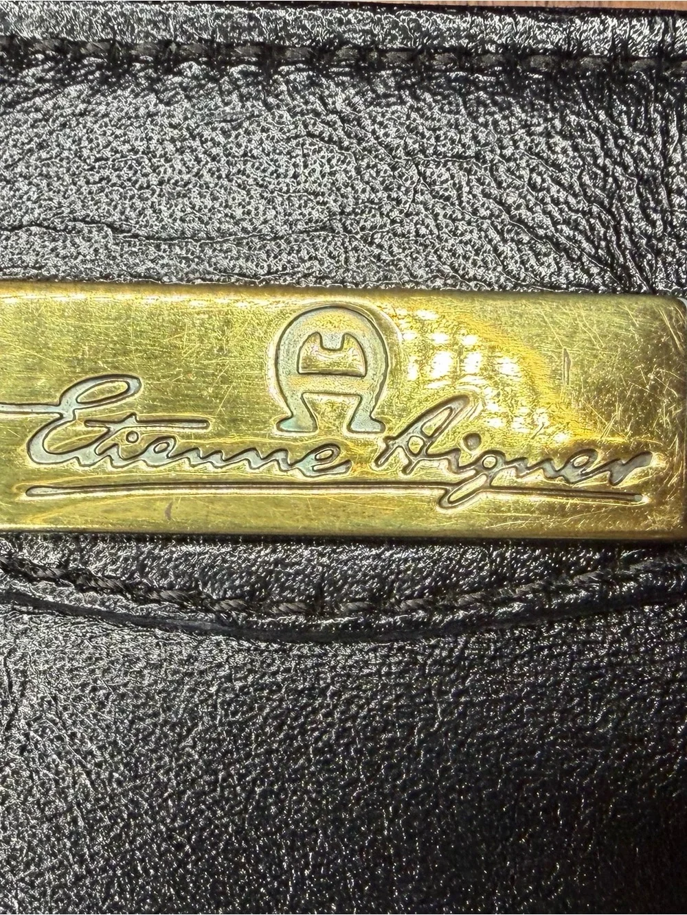 Etienne Aigner Black Leather Clutch
